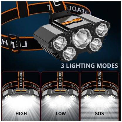 Lampa za glavu sa 5 LED dioda - Slika 4