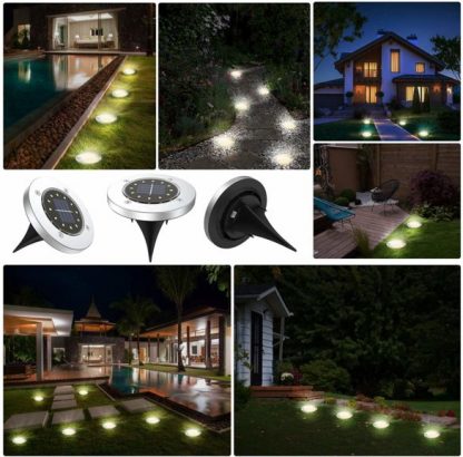 4 Ubodne Solarne Disk Svetiljke – 8 Led dioda - Slika 8