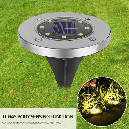 4 Ubodne Solarne Disk Svetiljke – 8 Led dioda - Slika 2