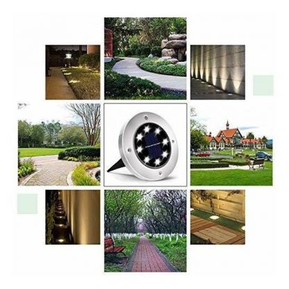 4 Ubodne Solarne Disk Svetiljke – 8 Led dioda - Slika 5