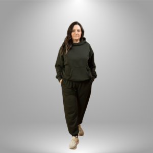 zenski komplet trenerice tamno siva fume oversize