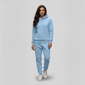 zenski komplet trenerice plava pastel oversize