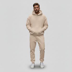 Oversize komplet – kapuljača + džep BEŽ/CAPPUCCINO