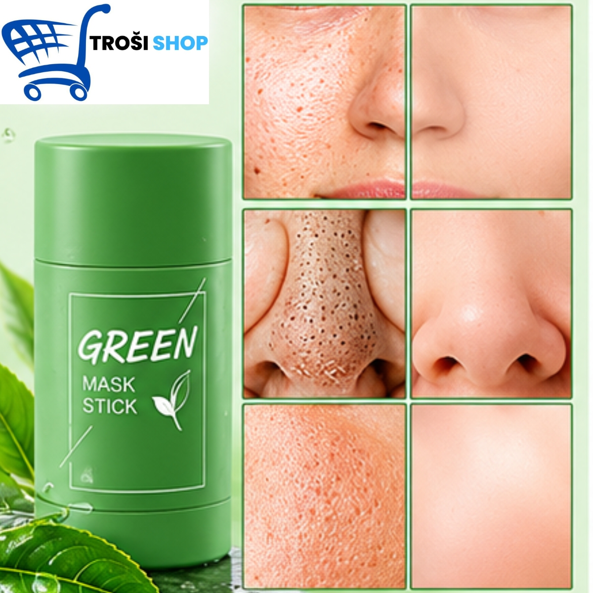 Green maska za lice od zelenog čaja 1+1 GRATIS - Slika 2