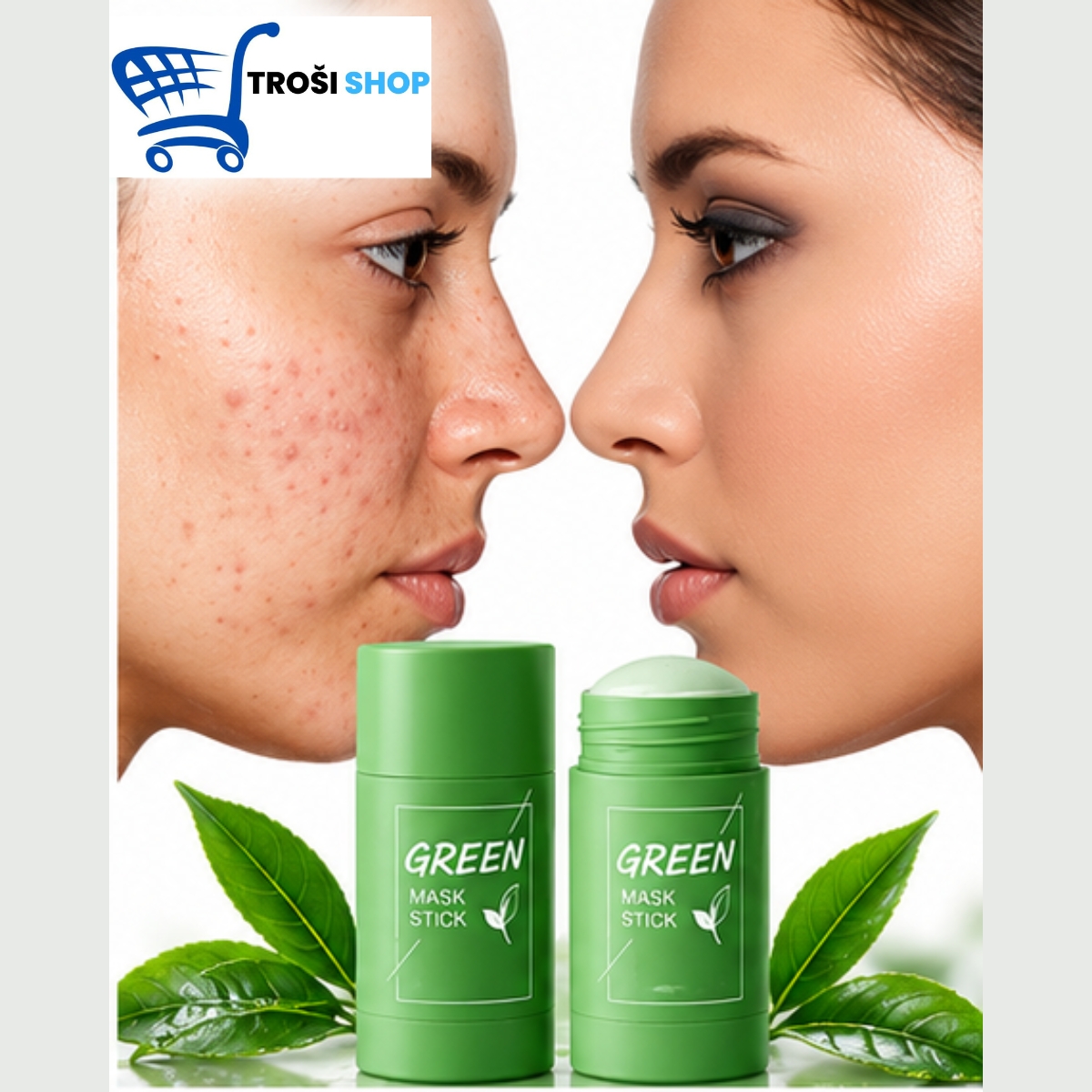 Green maska za lice od zelenog čaja 1+1 GRATIS - Slika 6