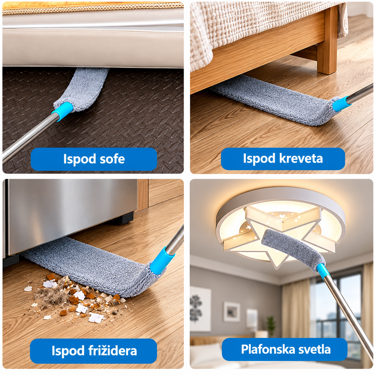 Savitljivi brisko za čišćenje teško dostupnih mesta – savitljivi mop (savitljivi brisko za pod) 1+1 GRATIS! - Slika 2